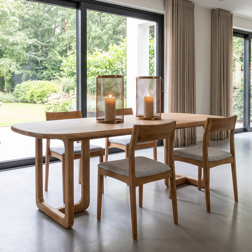 Raw Materials Freya teak eetkamerstoel licht groen
