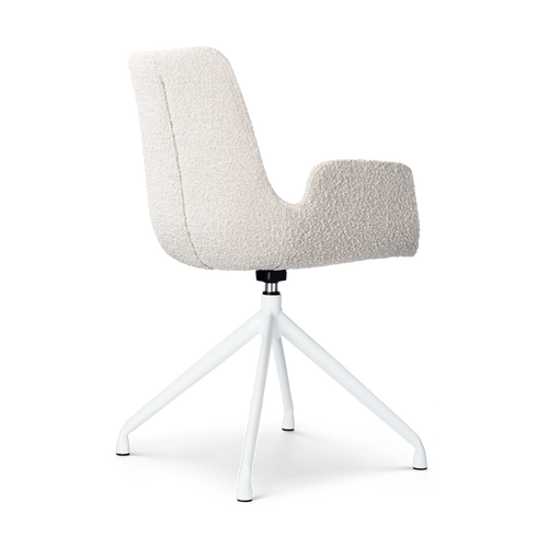 Nolon Nola-Eef Draaibare Eetkamerstoelen Bouclé Beige - Wit - 2x - vtwonen shop