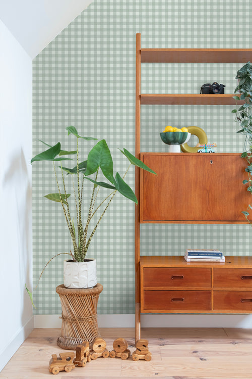 ESTAhome behang geblokt motief groen - 50 x 900 cm - 131301 - vtwonen shop