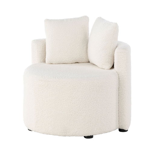 Nest living Elina ronde teddystof kinderfauteuil wit - vtwonen shop