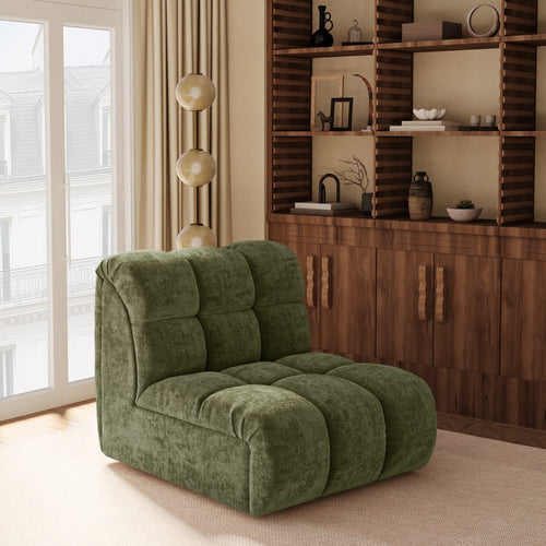 Premium Interiors - Bank SEVEN - gewaafd fluweel vintage groen 162cm