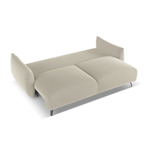LaMiaSofa 3-zits slaapbank Genova - velours - parel - 230x105x86