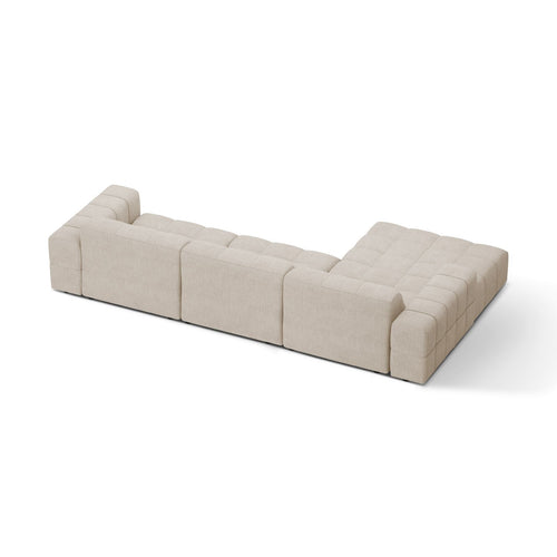 Cosmopolitan Design - Linker hoekbank Chicago 4-zits, chenille lichtbeige - 167x294x78cm