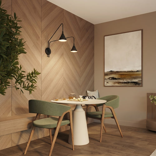 Sollux Lighting Wandlamp NOX 2 zwart met schakelaar - 150x80x30cm