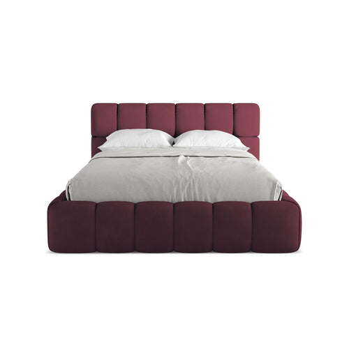 LaMiaSofa Bed met opbergruimte Roma - chenille stof - bordeaux - 160x228x82