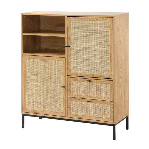 Calicosy - JAYA Hoog dressoir - Licht hout - 40x100x120 cm