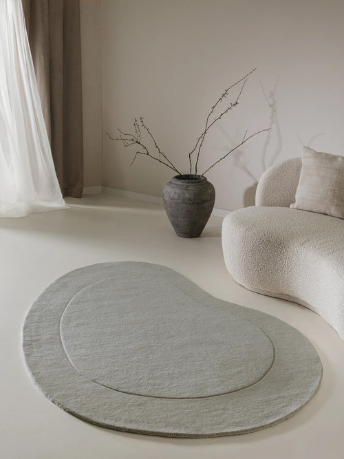 benuta wollen vloerkleed Shape - grijs - 140x200 cm