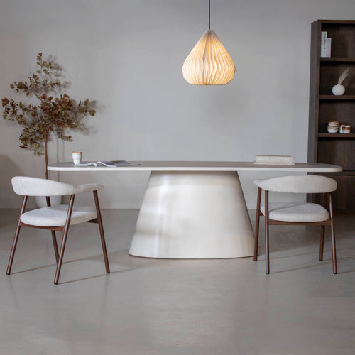 DÉJA Living Eettafel Falun - Deens Ovaal Beige Eco Composiet - 300cm - vtwonen shop