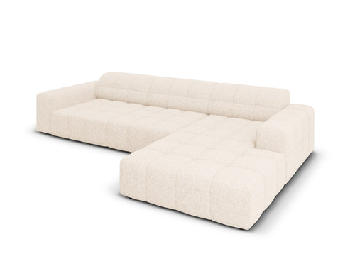 Cosmopolitan Design rechter hoekbank Chicago 4-zits, chenille lichtbeige - 167x294x78cm