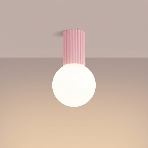 Sollux Lighting Plafondlamp HALO roze IP44 - 12x12x21cm