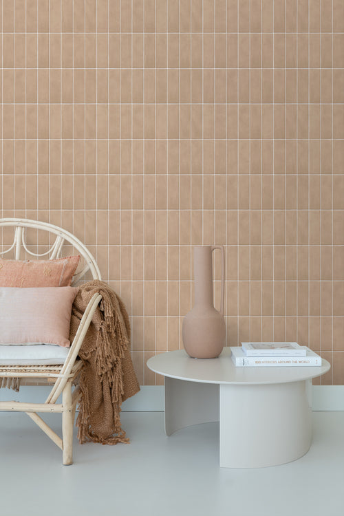 ESTAhome behang tegelmotief beige - 50 x 900 cm - 131536