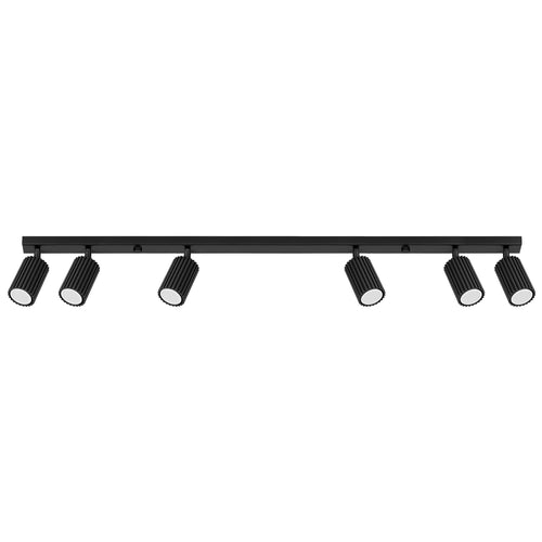 Sollux Lighting Plafondlamp KARBON 6L zwart - 117x6,5x16,5cm