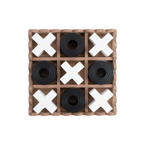 Present Time ornament Tic Tac Toe - zwart - 18.5x18.5x5cm