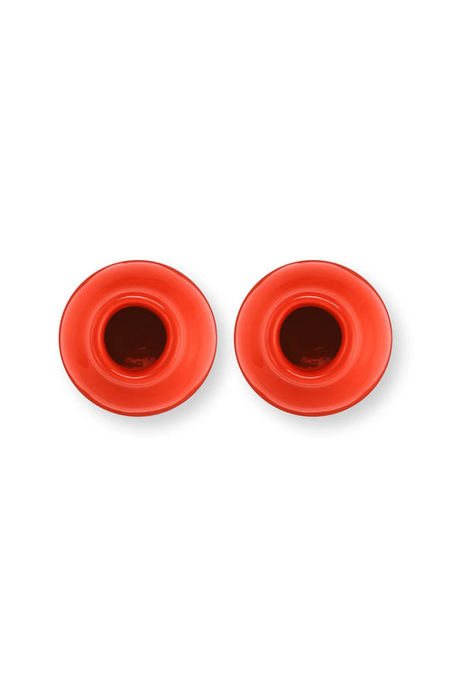 vtwonen Vaas - Keramiek - Rood - Set van 2 - 7cm