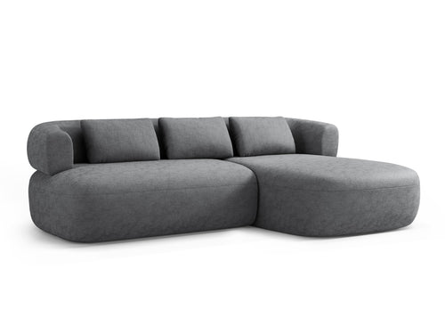 Micadoni rechter hoekbank Jenny 5-zits, chenille donkergrijs - 145x225x73cm