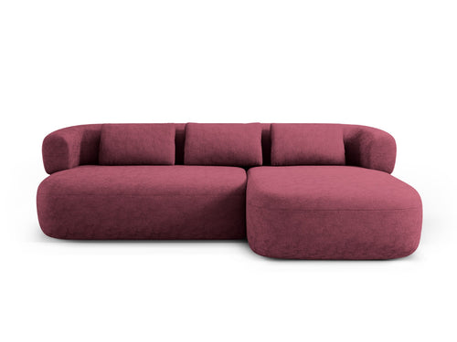 Micadoni rechter hoekbank Jenny 5-zits, chenille kersenboom - 145x225x73cm