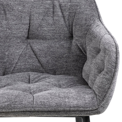 Rebellenclub Eetkamerstoel Harstad - Antraciet met een Mat Zwart Frame - vtwonen shop