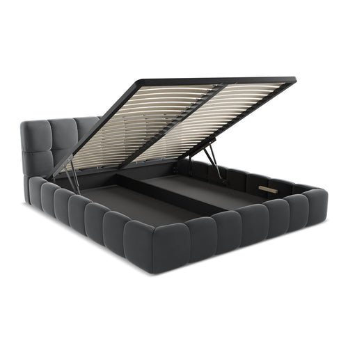 LaMiaSofa Bed met opbergruimte Roma - velours - staal - 200x228x82