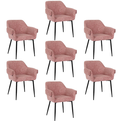 HOME DELUXE | Eetkamerstoel CHENO – Roze, set van 7