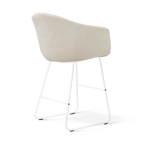 Nolon Nino-Otis Barkruk Cottonbeige - Wit Onderstel - 65 Cm