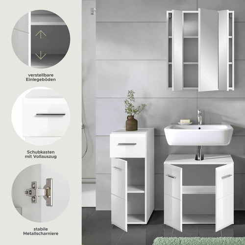 Furnilux Badkamercombinatie Ice 3-delig - 105cm x 185cm x 32cm