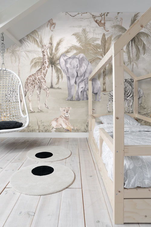 Sanders & Sanders fotobehang jungle dieren bruin en meerkleurig - 318 x 275 cm - 640880