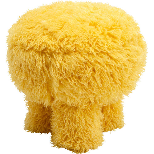 Kare Design Kruk Plushy geel