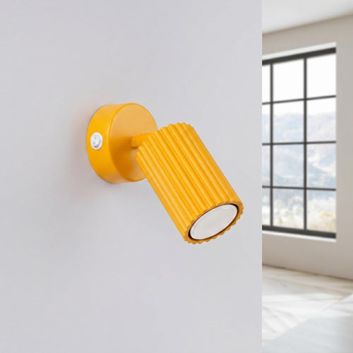 Sollux Lighting Wandlamp KARBON geel met schakelaar - 8x16x16cm