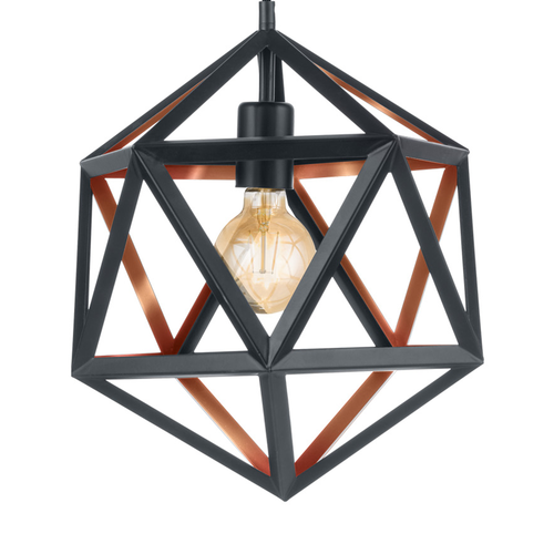 EGLO embleton 1 Embleton 1 - hanglamp - e27 - ø 30,5 cm - zwart/koper