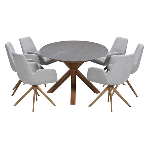 Garden Impressions Tuinset Amalia draaibaar 7-delig - Scot tuintafel 230x115 cm