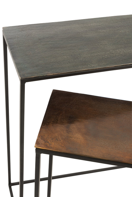 J-Line console Rechthoekig - aluminium - zwart/mix - 2 stuks - vtwonen shop