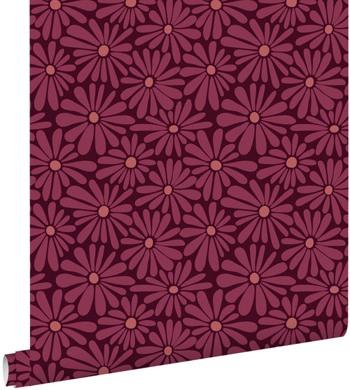 ESTAhome behang madeliefjes donker paars - 50 x 900 cm - 131866