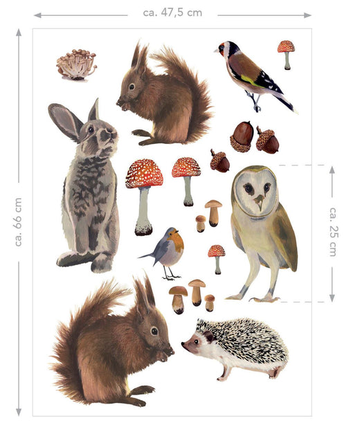 ESTAhome muursticker bosdieren bruin - 47.5 x 66 cm - 156101 - vtwonen shop