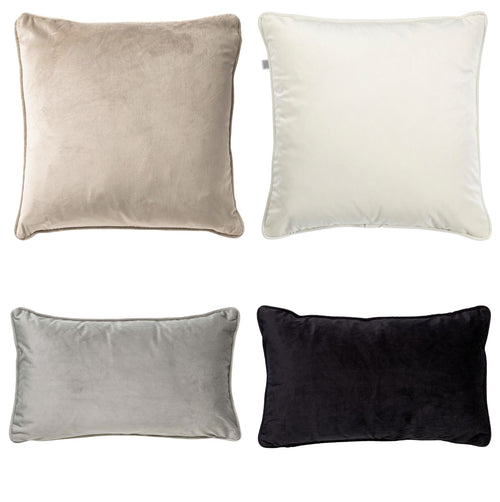 Dutch Decor - KUSSENSET - 4-delig - Matching Velvets - 45x45 cm en 30x50 cm - inclusief binnenkussens - beige, wit, grijs, zwart - vtwonen shop