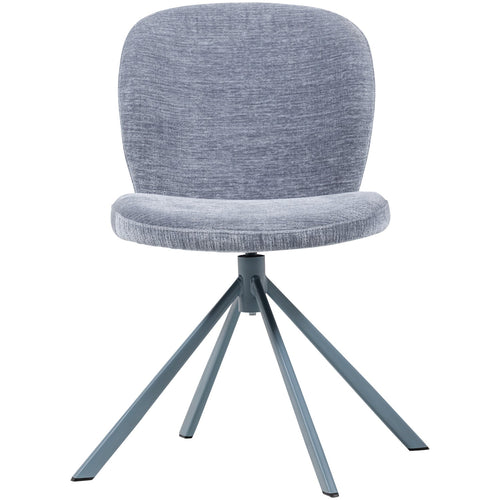 WOOOD eetkamerstoelen Femke - Chenille - Blauw - Set van 2