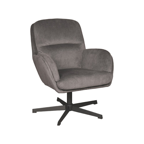LABEL51 Fauteuil Moss - Antraciet Stof - Draaibaar