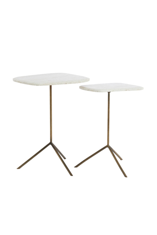 Light & Living bijzettafel GIA - Ø37.5x54 cm - wit - Set van 2 - vtwonen shop