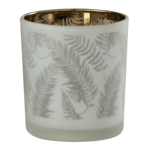 J-Line windlicht Blad - glas - wit/groen - large - vtwonen shop