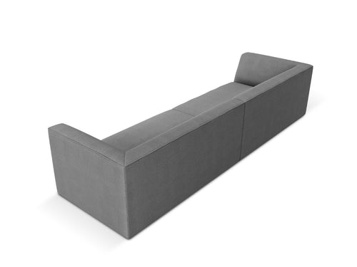Micadoni Bank Ruby 4-zits, structurele stof, grijs - 93x302x69cm