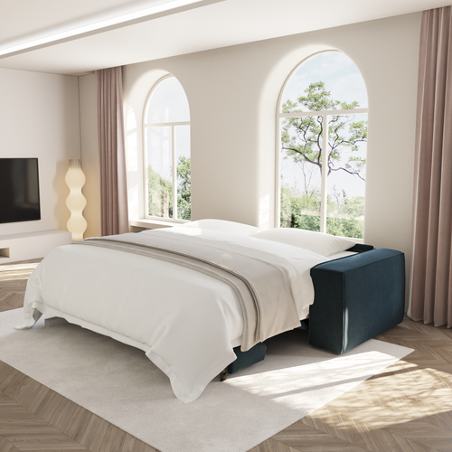 Sia Home - Rechte bank JOAN - Fluweel - Pauwblauw - 234cm - vtwonen shop