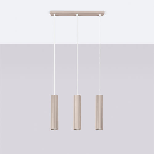 Sollux Lighting Hanglamp KARBON 3L taupe - 45x6,5x98cm