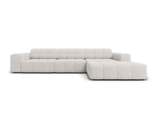 Cosmopolitan Design rechter hoekbank Chicago 4-zits, chenille lichtgrijs - 167x294x78cm