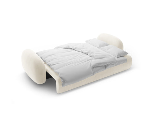 Cosmopolitan Design Slaapbank met opbergdoos Tonale 3-zits, flueel ivoor - 105x262x88cm