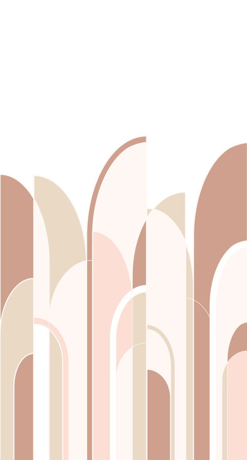 ESTAhome fotobehang art deco motief terracotta en zacht roze - 150 x 279 cm - 158959