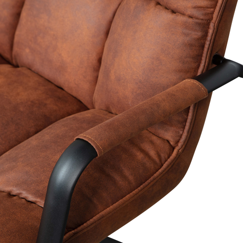 WOOOD Jouke Draaifauteuil - Kunstleer - Cognac - 96x70x85
