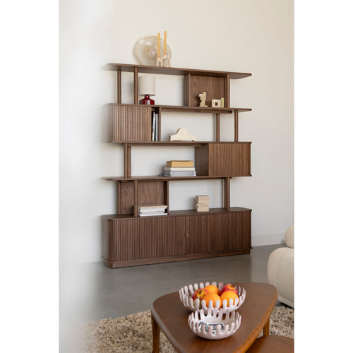 Zuiver Barbier Boekenkast/ Wandkast Walnoot - Bruin