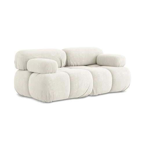 LaMiaSofa Tweezits modulaire bank Sanremo - chenille stof - wit - 190x96x70