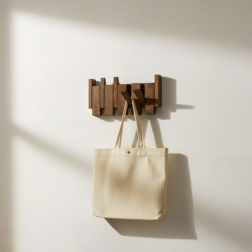 Home Deluxe Kapstok PORTE - 32 x 3,5 x 15 cm, walnoot bruin