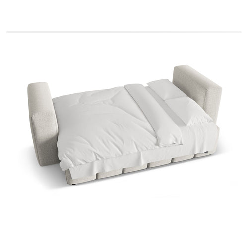 Cosmopolitan Design - Slaapbank met opbergdoos Verona 3-zits, structurele stof beige - 98x252x85cm