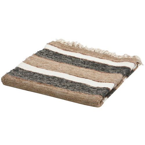 WOOOD plaid Beek- Katoen - Zwart/Naturel - 130x170x1 - vtwonen shop